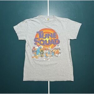 Looney Tunes Shirt Men's Small Gray Bugs Bunny Taz Daffy Tune Squad Graphic Tee